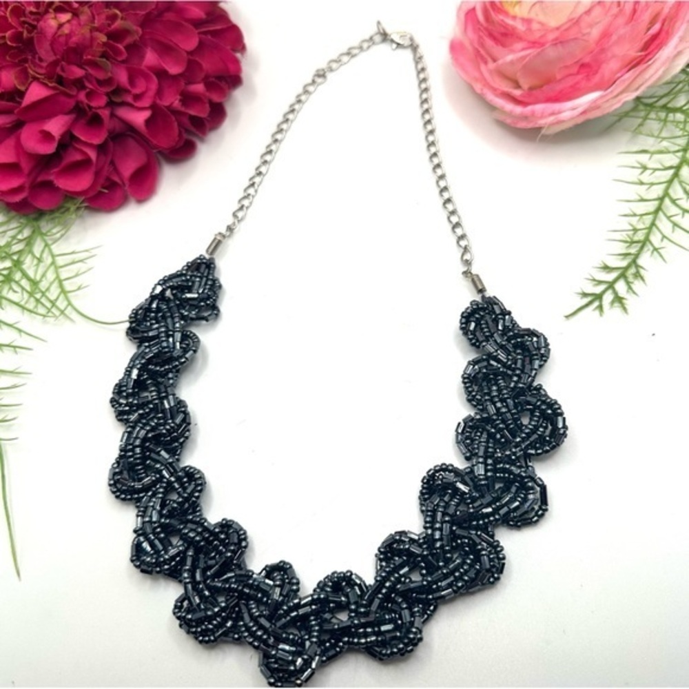 NEW⚜️Glass Crystal Beaded Braid Necklace